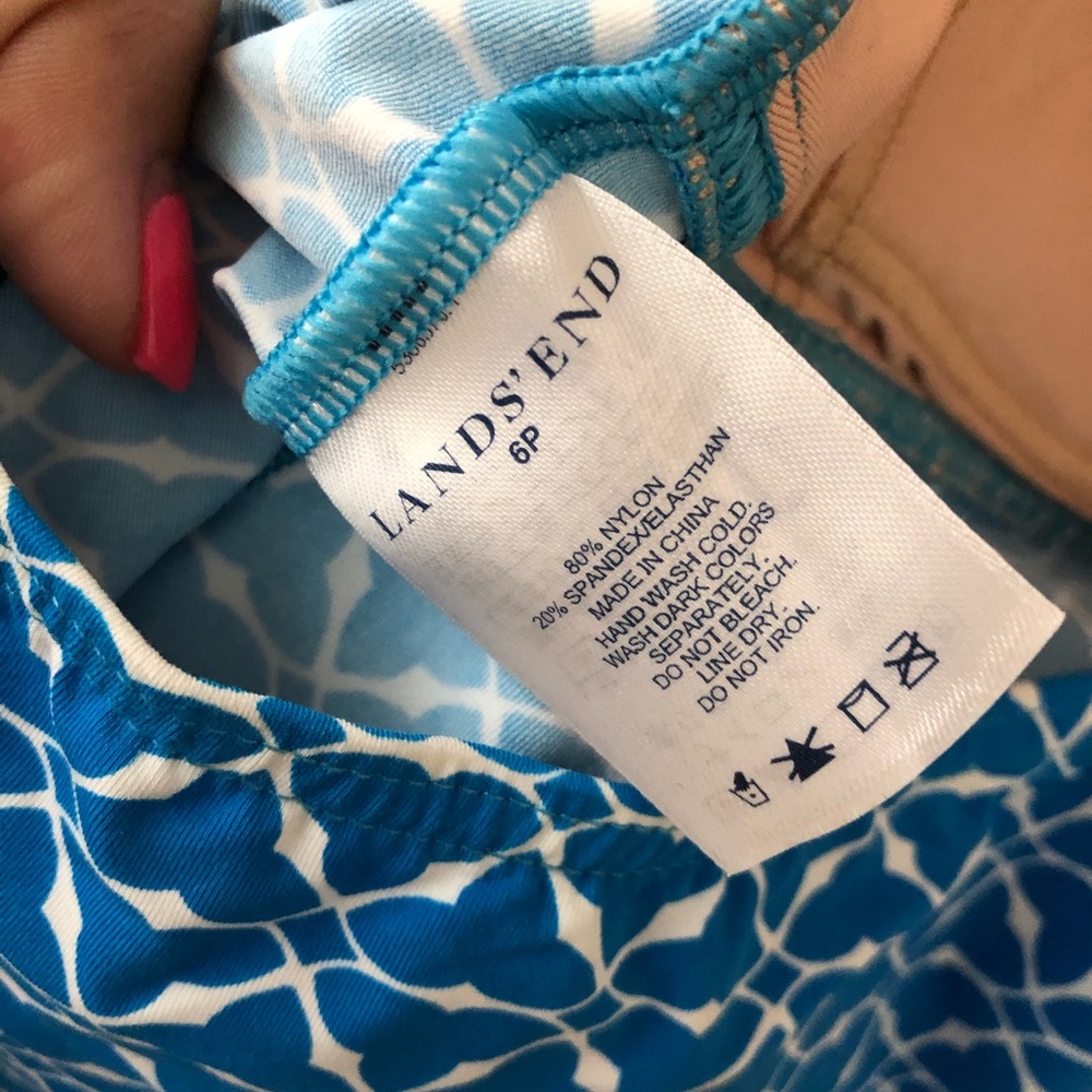 Land's End Blue Swim Tank Top - Picture 5 of 6